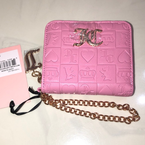 Juicy Couture Cherry Blossom Pretty Pop Small ZA Wallet Back ID Organizer NWT - Picture 2 of 16